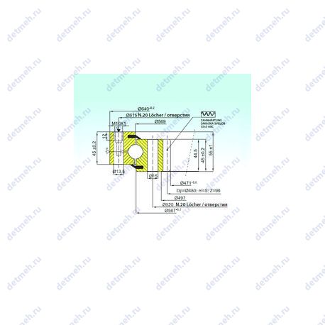 Подшипник ZB1.20.0568.200-2RPPN чертеж