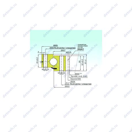 Подшипник ZB1.20.0605.200-1RTTN чертеж