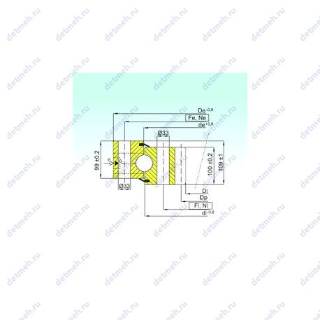 Подшипник ZB1.50.2000.400-1SPPN чертеж