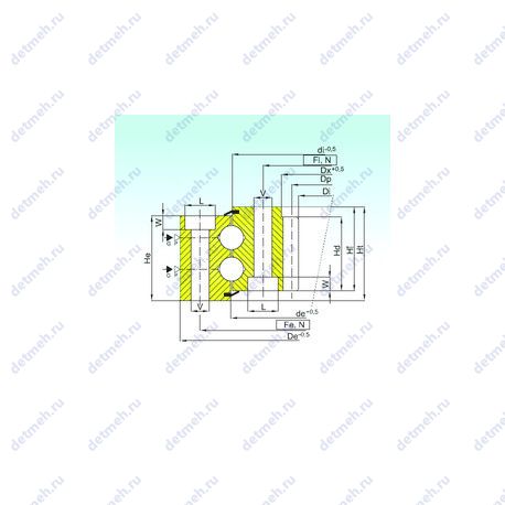 Подшипник ZB2.22.0885.400-1SPPN чертеж