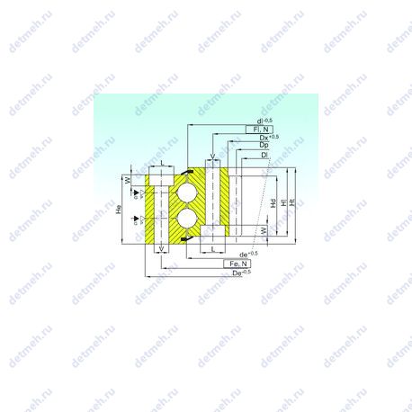 Подшипник ZB2.25.1103.401-1SPPN чертеж
