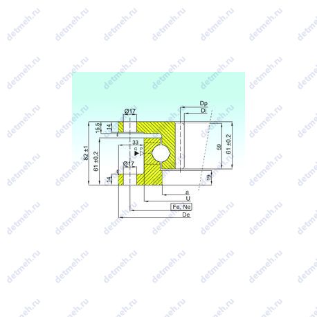 Подшипник ZK.22.0700.100-1SPPN чертеж