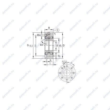 Подшипник ZKLF100200-2Z чертеж
