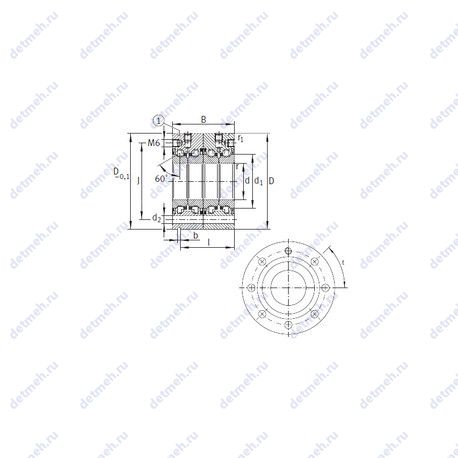 Подшипник ZKLF1762-2RS-2AP чертеж