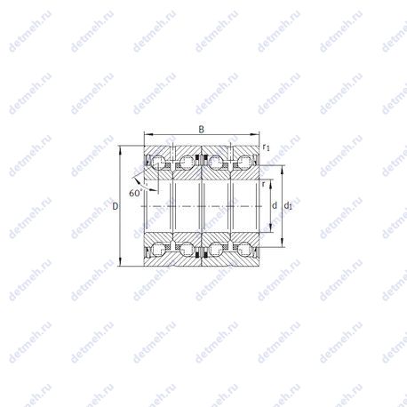 Подшипник ZKLN2052-2RS-2AP чертеж