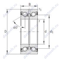 Чертеж подшипника ZKLN3072-2RS