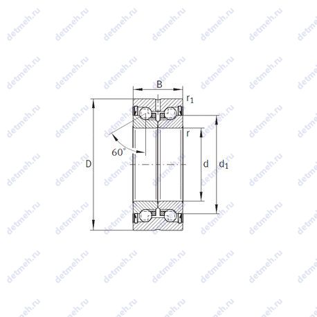 Подшипник ZKLN5090-2RS-PE чертеж