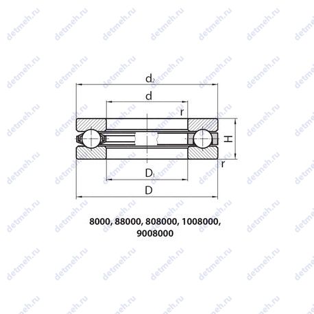 Подшипник 8228Г чертеж