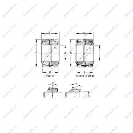Подшипник 200FSH320 чертеж