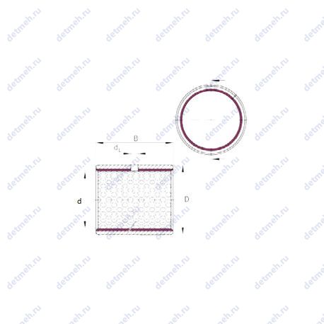 Подшипник EGB0810-E50 чертеж