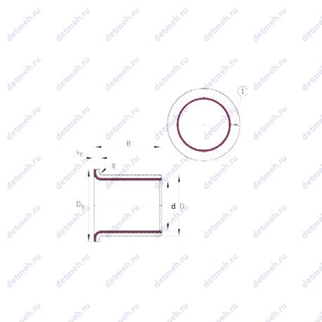 Подшипник EGF08075-E40 чертеж