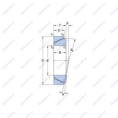 Подшипник GAC 70 F чертеж