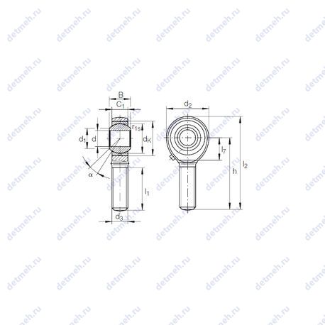 Подшипник SQ 8 C RS чертеж