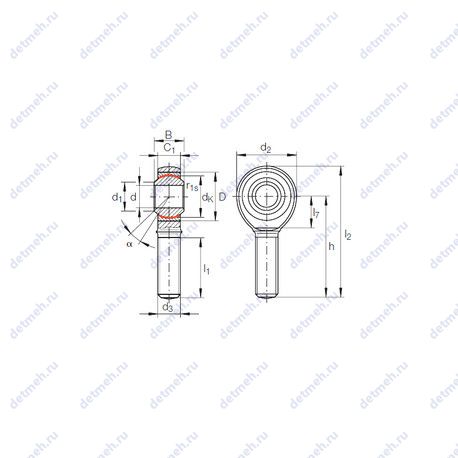 Подшипник GAKFR 30 PW чертеж