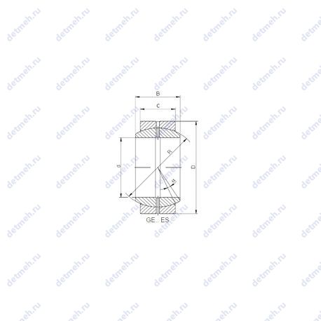 Подшипник GE 010 ES чертеж