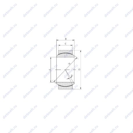 Подшипник GE 050 ECR-2RS чертеж