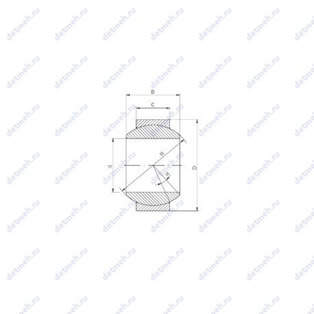Подшипник GE 050 HS-2RS чертеж