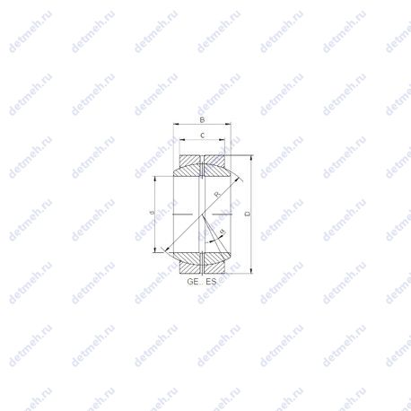 Подшипник GE 080 XES-2RS чертеж