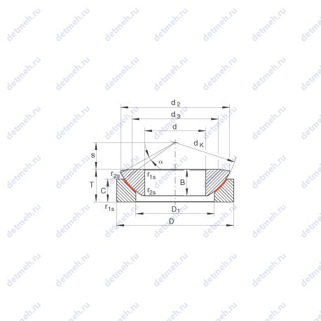 Подшипник GE100AW чертеж