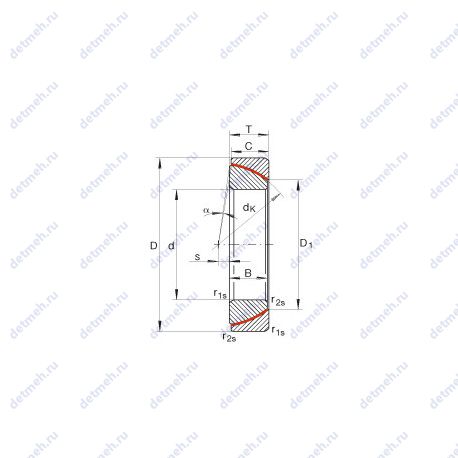 Подшипник GE100-SW чертеж