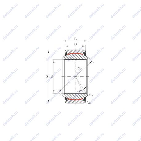 Подшипник GE100UK-2RS чертеж