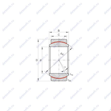 Подшипник GE10UK чертеж