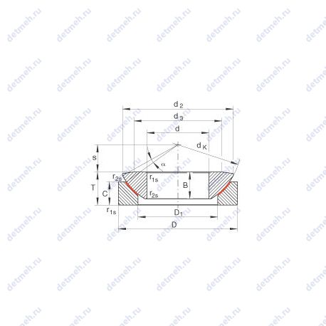 Подшипник GE140AW чертеж