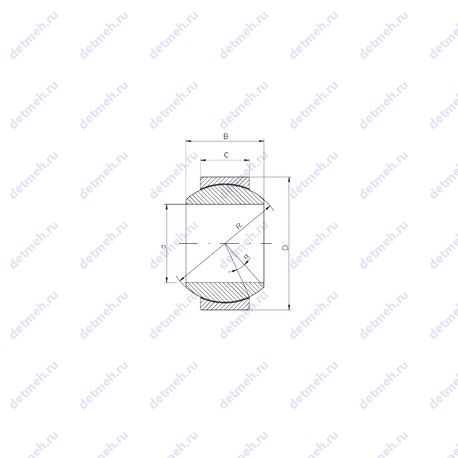 Подшипник GE 140 HCR-2RS чертеж