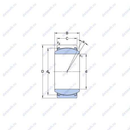 Подшипник GE 20 TXE-2LS чертеж