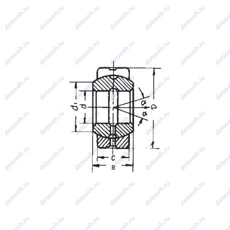 Подшипник GE220ES чертеж