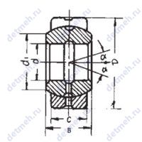 Чертеж подшипника GE260ES