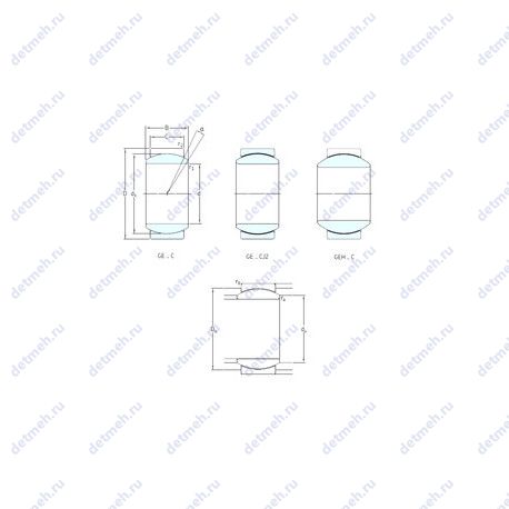 Подшипник GE 30 TXE-2LS чертеж