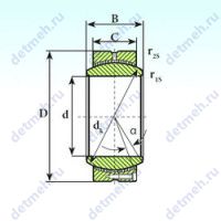 Чертеж подшипника GE 320 CP