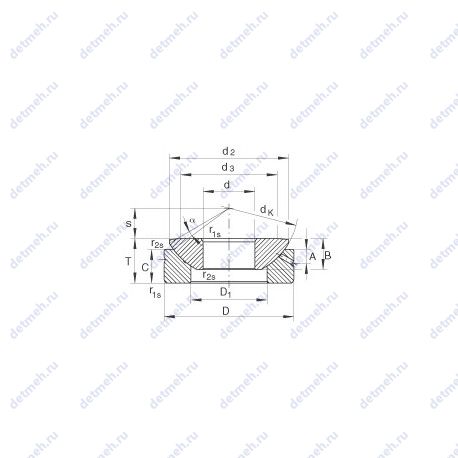 Подшипник GE 40 AX чертеж