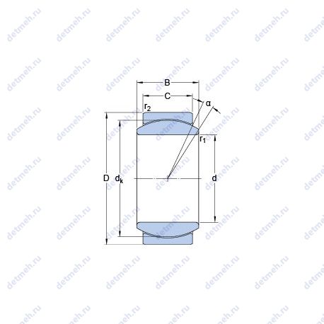 Подшипник GE 45 CJ2 чертеж