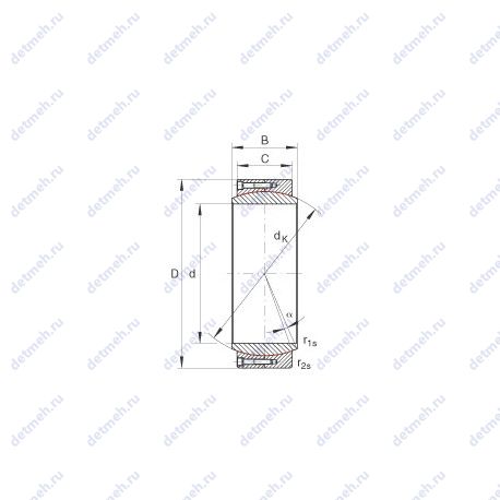Подшипник GE460DW чертеж