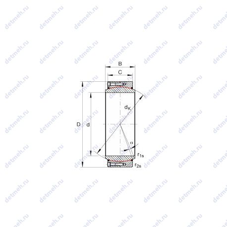 Подшипник GE480-DW-2RS2 чертеж
