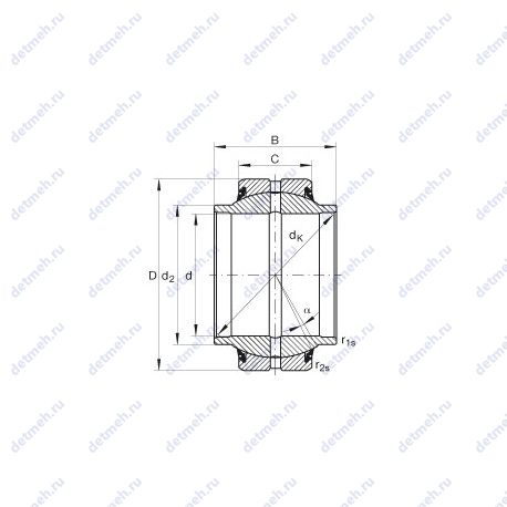 Подшипник GE50-HO-2RS чертеж