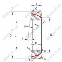Чертеж подшипника GE50-SW