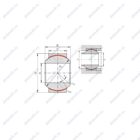 Подшипник GE 5 PW чертеж
