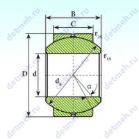 Чертеж подшипника GE 5 SB