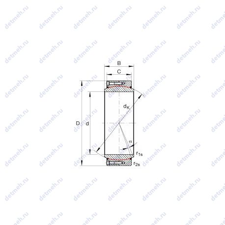 Подшипник GE600-DW-2RS2 чертеж