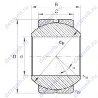 Чертеж подшипника GE6-PB