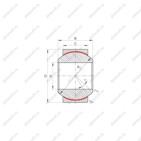 Подшипник GE6-PW чертеж