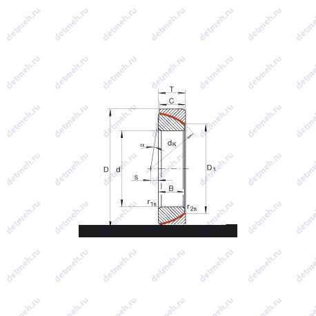 Подшипник GE80-SW чертеж