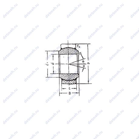 Подшипник GEEM20ES-2RS чертеж