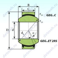 Чертеж подшипника GEG10C