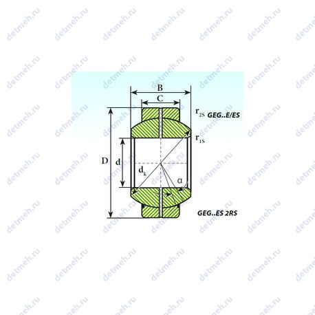 Подшипник GEG25ES-2RS чертеж