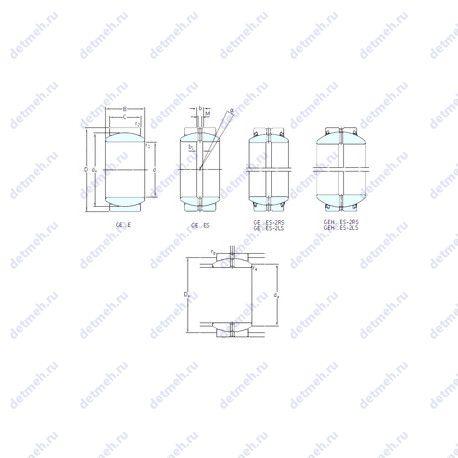 Подшипник GEH 110 ES-2RS чертеж