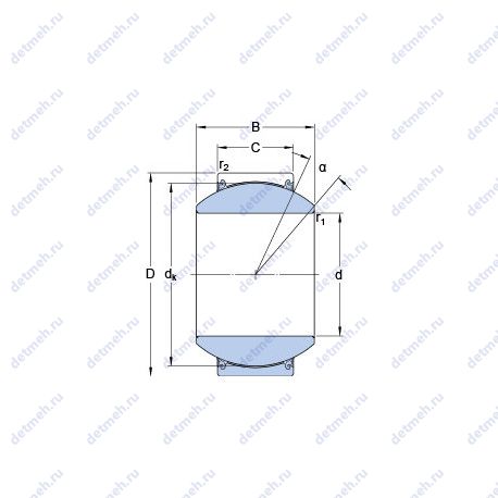 Подшипник GEH 40 TXG3E-2LS чертеж